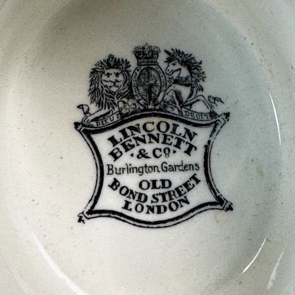 Vtg Lincoln Bennett & Co Glaze Grey Top Hat Advertising Ceramic Ashtray/Small Ca - Picture 8 of 13